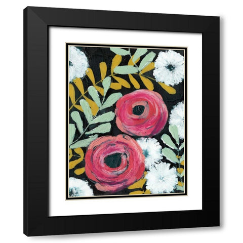 Flor de Color II Black Modern Wood Framed Art Print with Double Matting by Popp, Grace