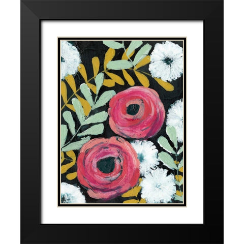 Flor de Color II Black Modern Wood Framed Art Print with Double Matting by Popp, Grace