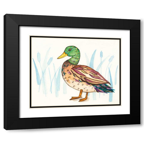 Wetland Mallard I Black Modern Wood Framed Art Print with Double Matting by Ewer, Rebekah