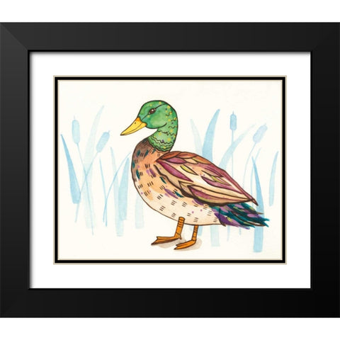 Wetland Mallard I Black Modern Wood Framed Art Print with Double Matting by Ewer, Rebekah