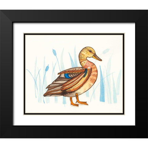 Wetland Mallard II Black Modern Wood Framed Art Print with Double Matting by Ewer, Rebekah