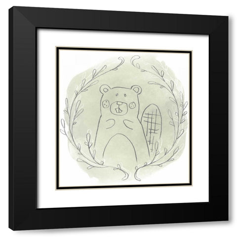 Woodland Vignettes III Black Modern Wood Framed Art Print with Double Matting by Vess, June Erica