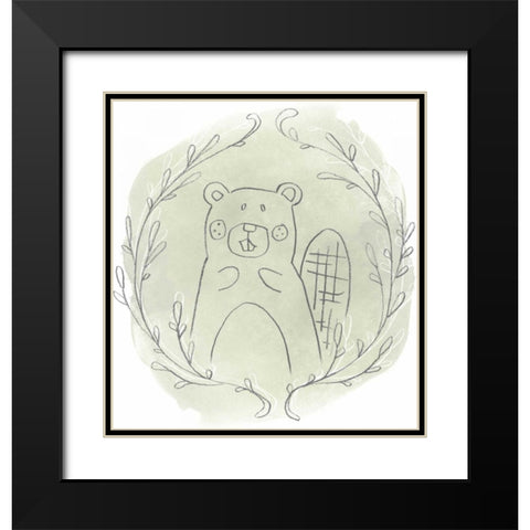 Woodland Vignettes III Black Modern Wood Framed Art Print with Double Matting by Vess, June Erica
