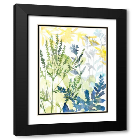 Layered Blooms I Black Modern Wood Framed Art Print with Double Matting by Meagher, Megan