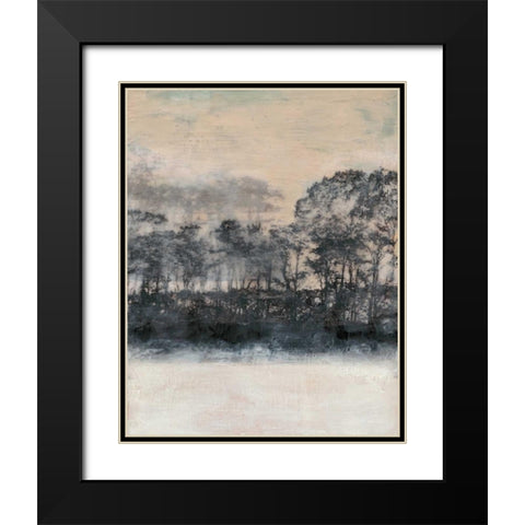 Blush Treeline I Black Modern Wood Framed Art Print with Double Matting by Goldberger, Jennifer