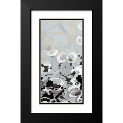 Golden Droplets I Black Modern Wood Framed Art Print with Double Matting by Goldberger, Jennifer