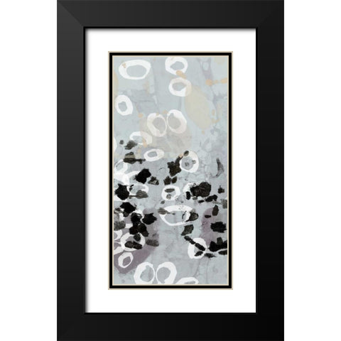 Golden Droplets II Black Modern Wood Framed Art Print with Double Matting by Goldberger, Jennifer