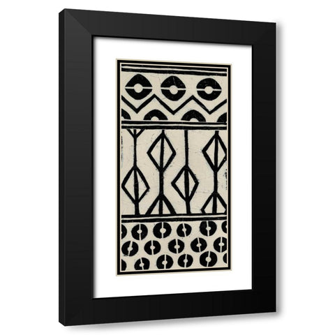 Tribal Pattern in Cream I Black Modern Wood Framed Art Print with Double Matting by Vess, June Erica