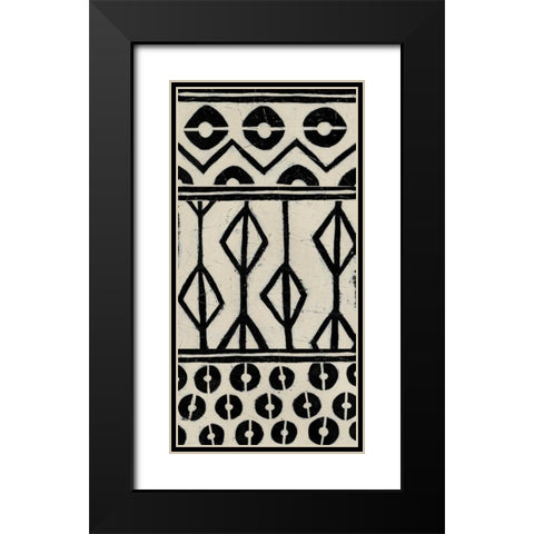 Tribal Pattern in Cream I Black Modern Wood Framed Art Print with Double Matting by Vess, June Erica