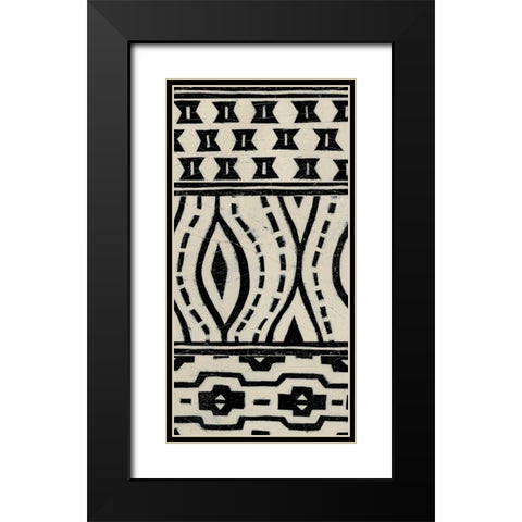 Tribal Pattern in Cream II Black Modern Wood Framed Art Print with Double Matting by Vess, June Erica