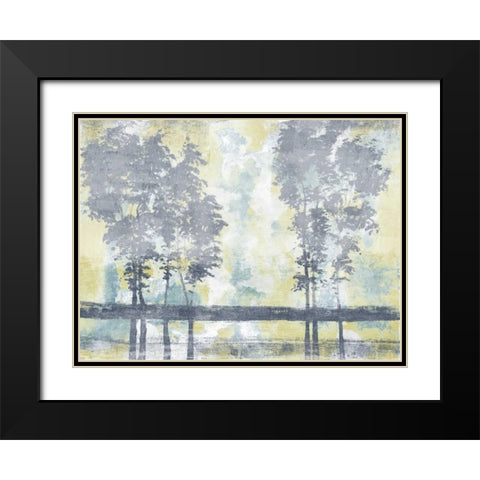 Watercolor Mist I Black Modern Wood Framed Art Print with Double Matting by Studio W
