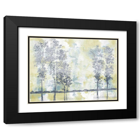 Watercolor Mist II Black Modern Wood Framed Art Print with Double Matting by Studio W