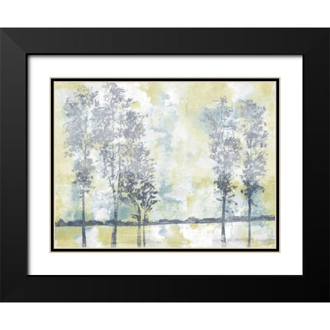 Watercolor Mist II Black Modern Wood Framed Art Print with Double Matting by Studio W
