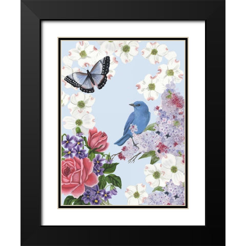 Bird Garden I Black Modern Wood Framed Art Print with Double Matting by McCavitt, Naomi