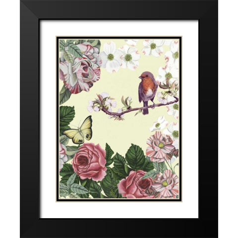 Bird Garden II Black Modern Wood Framed Art Print with Double Matting by McCavitt, Naomi