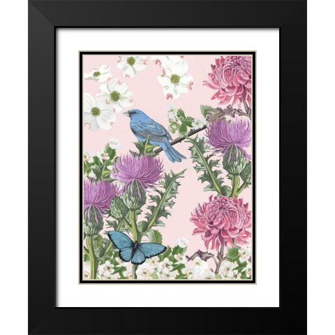 Bird Garden IV Black Modern Wood Framed Art Print with Double Matting by McCavitt, Naomi