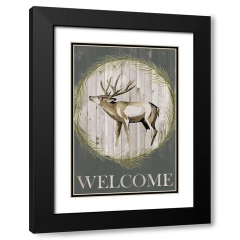 Woodland Welcome I Black Modern Wood Framed Art Print with Double Matting by Popp, Grace