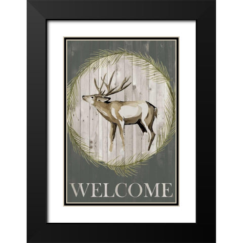 Woodland Welcome I Black Modern Wood Framed Art Print with Double Matting by Popp, Grace