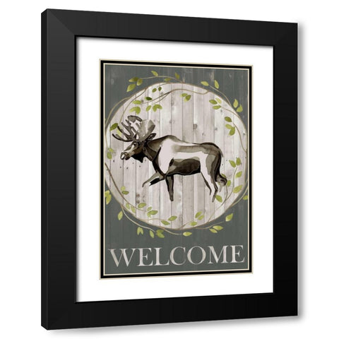 Woodland Welcome IV Black Modern Wood Framed Art Print with Double Matting by Popp, Grace
