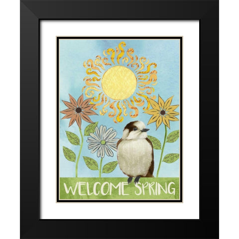 Spring Welcome I Black Modern Wood Framed Art Print with Double Matting by Popp, Grace