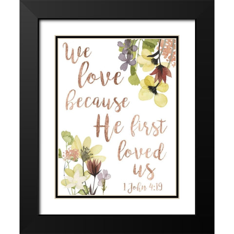 Divine Romance II Black Modern Wood Framed Art Print with Double Matting by Studio W