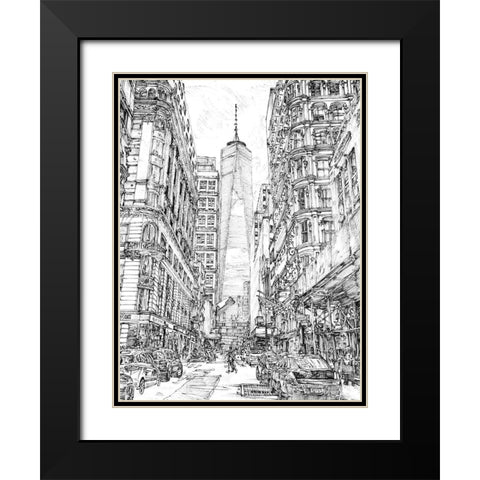 City in Black and White I Black Modern Wood Framed Art Print with Double Matting by Wang, Melissa