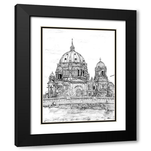 City in Black and White III Black Modern Wood Framed Art Print with Double Matting by Wang, Melissa