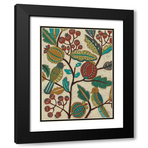 Berry Branch I Black Modern Wood Framed Art Print with Double Matting by Zarris, Chariklia