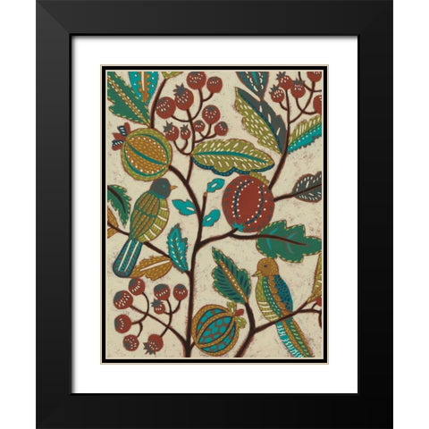 Berry Branch I Black Modern Wood Framed Art Print with Double Matting by Zarris, Chariklia