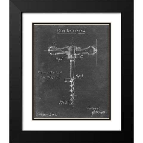 Corkscrew Diagram II Black Modern Wood Framed Art Print with Double Matting by Harper, Ethan