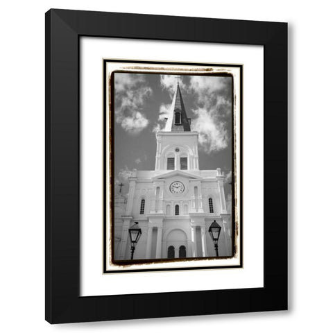 St. Louis Cathedral, Jackson Square I Black Modern Wood Framed Art Print with Double Matting by DeNardo, Laura