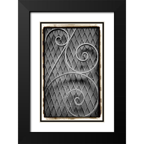 French Quarter Ironwork II Black Modern Wood Framed Art Print with Double Matting by DeNardo, Laura