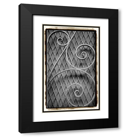 French Quarter Ironwork II Black Modern Wood Framed Art Print with Double Matting by DeNardo, Laura