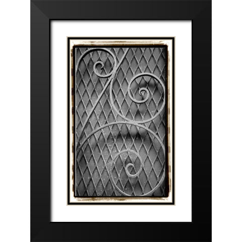 French Quarter Ironwork II Black Modern Wood Framed Art Print with Double Matting by DeNardo, Laura