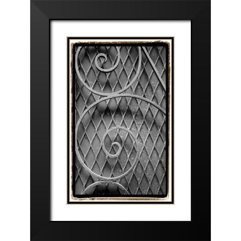 French Quarter Ironwork III Black Modern Wood Framed Art Print with Double Matting by DeNardo, Laura