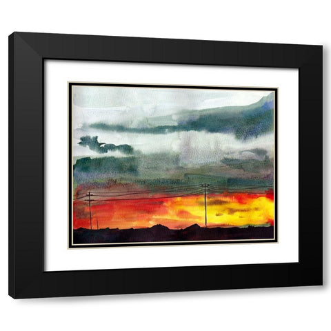 Night Sky II Black Modern Wood Framed Art Print with Double Matting by McCreery, Paul