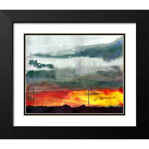 Night Sky II Black Modern Wood Framed Art Print with Double Matting by McCreery, Paul