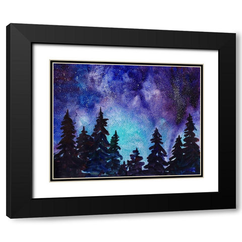 Night Sky III Black Modern Wood Framed Art Print with Double Matting by McCreery, Paul