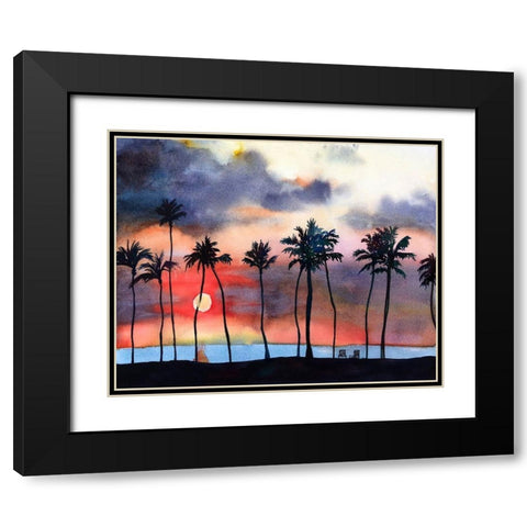 Night Sky V Black Modern Wood Framed Art Print with Double Matting by McCreery, Paul