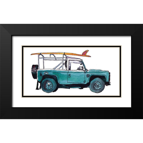 Surf Car I Black Modern Wood Framed Art Print with Double Matting by McCreery, Paul