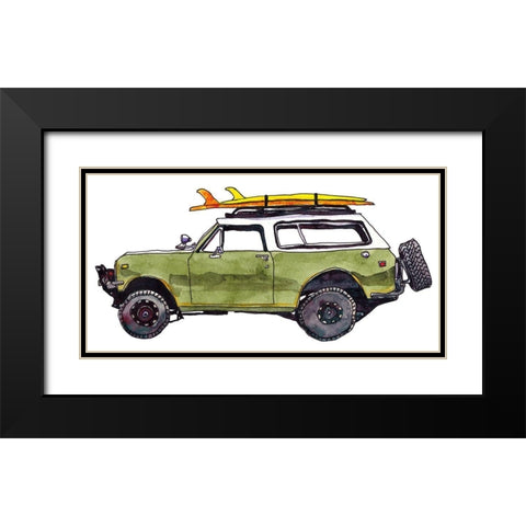 Surf Car II Black Modern Wood Framed Art Print with Double Matting by McCreery, Paul