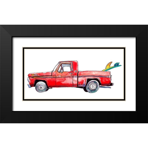 Surf Car IV Black Modern Wood Framed Art Print with Double Matting by McCreery, Paul