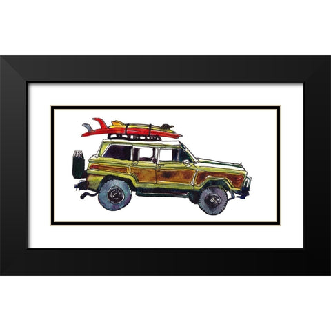 Surf Car VII Black Modern Wood Framed Art Print with Double Matting by McCreery, Paul