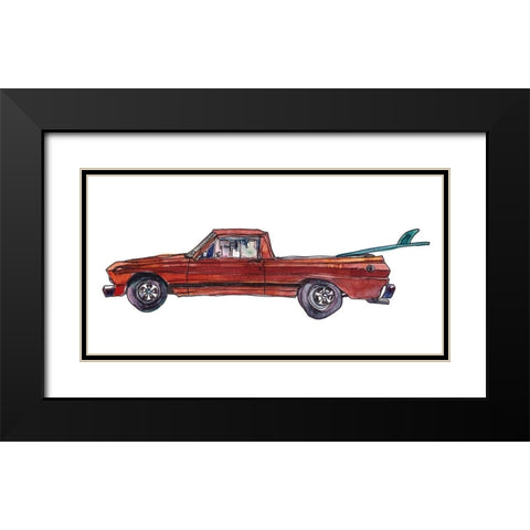 Surf Car X Black Modern Wood Framed Art Print with Double Matting by McCreery, Paul