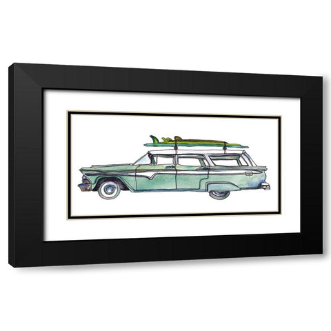 Surf Car XI Black Modern Wood Framed Art Print with Double Matting by McCreery, Paul