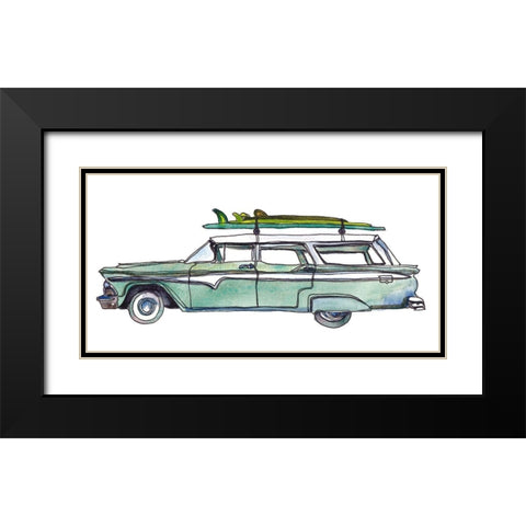 Surf Car XI Black Modern Wood Framed Art Print with Double Matting by McCreery, Paul