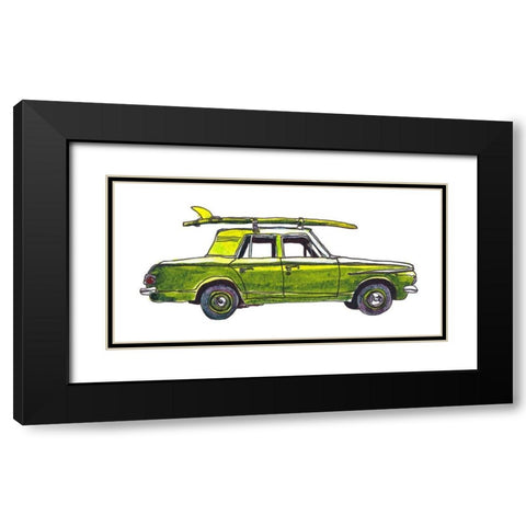 Surf Car XII Black Modern Wood Framed Art Print with Double Matting by McCreery, Paul