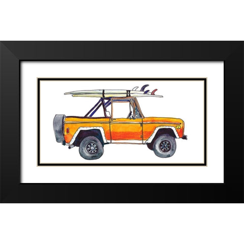 Surf Car XIII Black Modern Wood Framed Art Print with Double Matting by McCreery, Paul