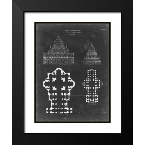 Plan and Elevation for St. Peters and St. Pauls Black Modern Wood Framed Art Print with Double Matting by Vision Studio