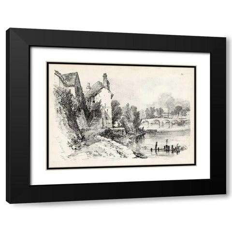 Idyllic Landscape II Black Modern Wood Framed Art Print with Double Matting by Harding, J.D.